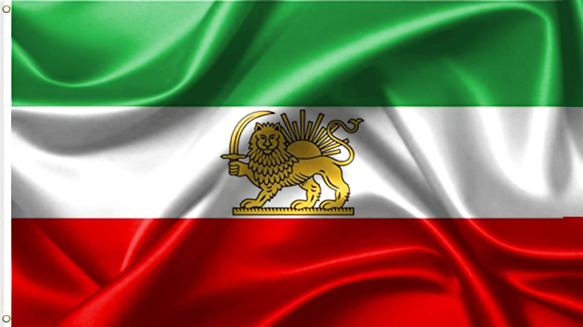 Yicmirtu old Iran flag with lion, sun, and crown for vibrant outdoor decor