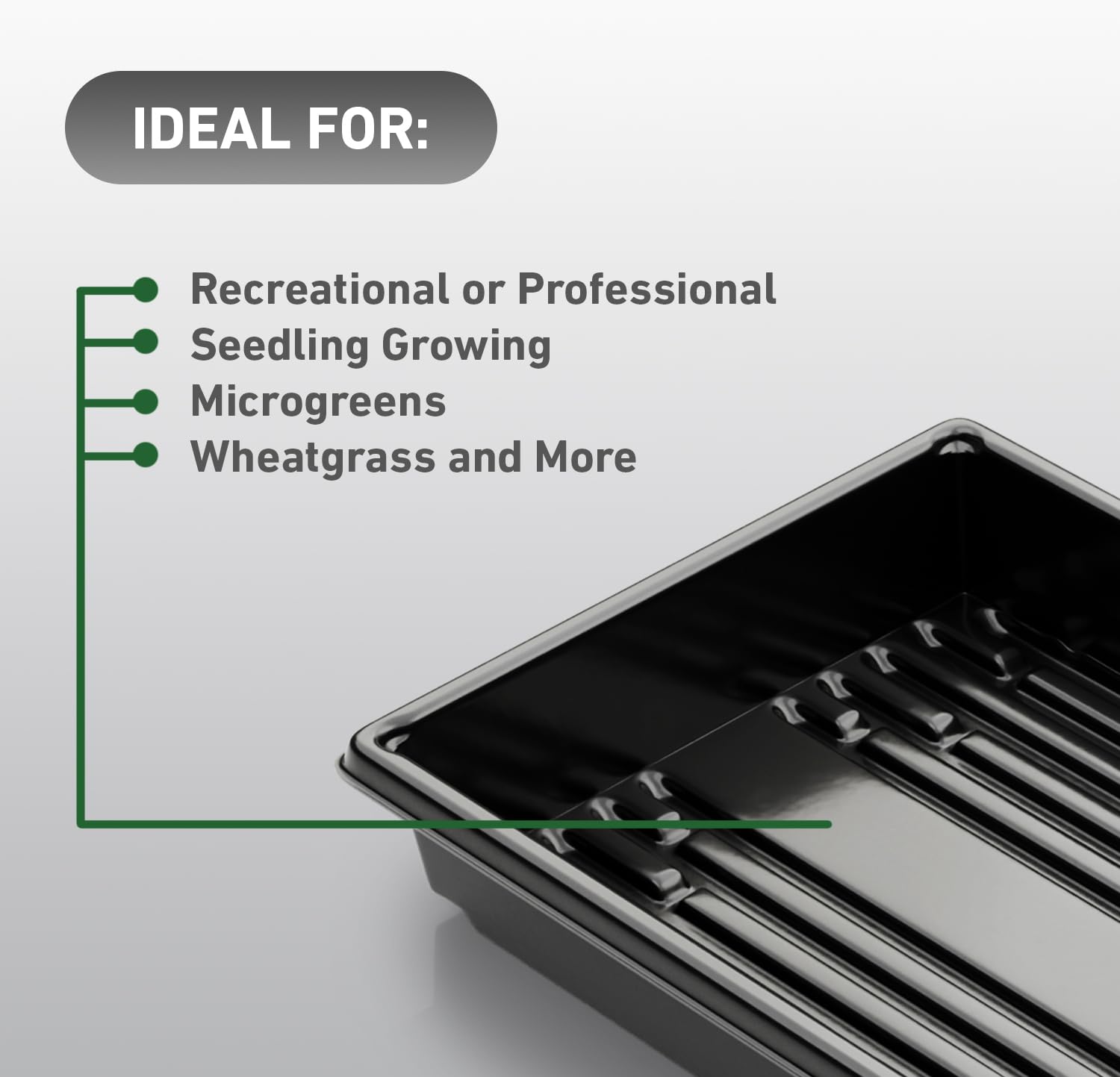 Yield Lab propagation tray 10x20 black clones and cuttings ready for propagation.
