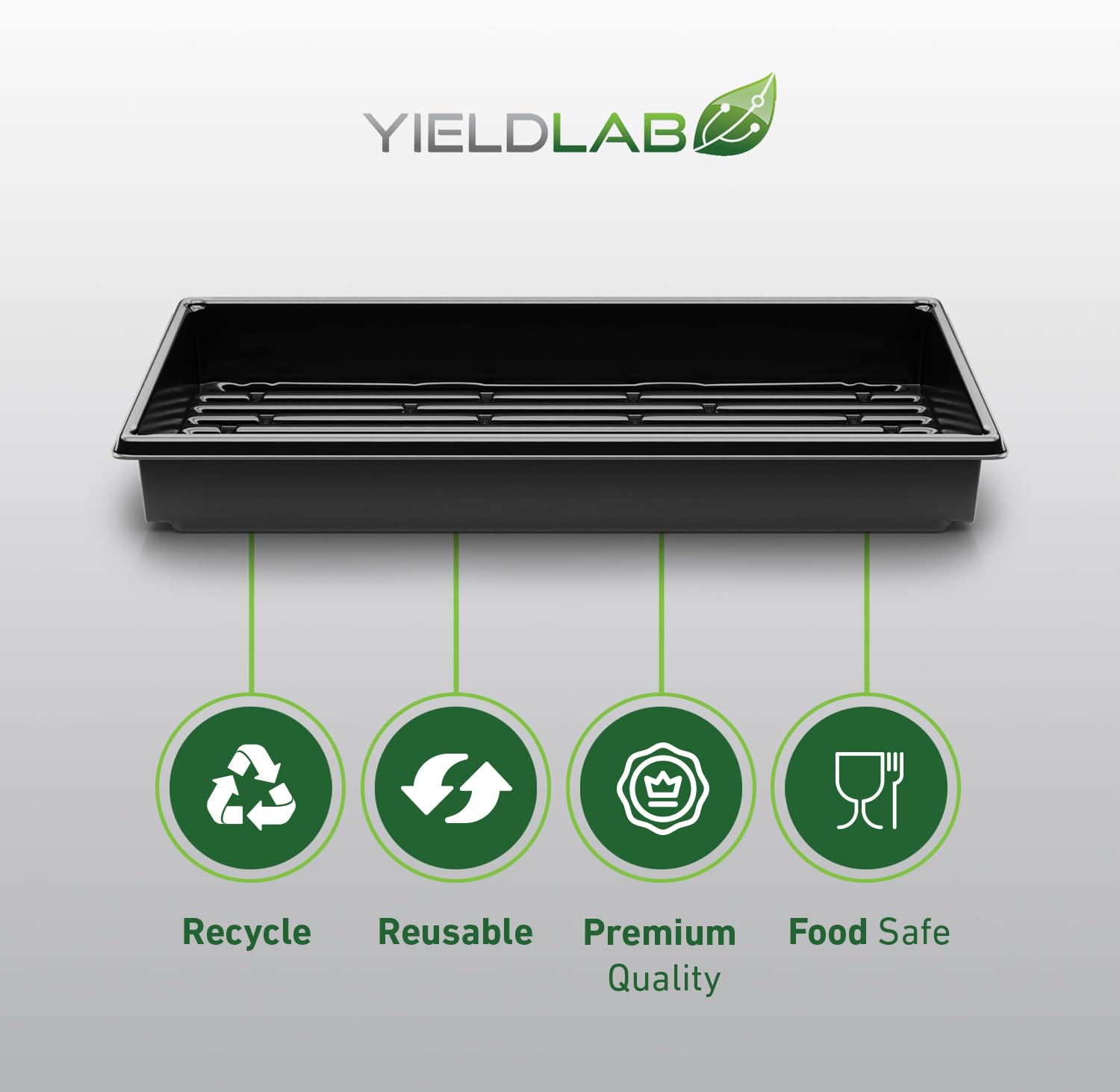 Yield Lab propagation tray 10x20 black durable plastic for years of reuse.