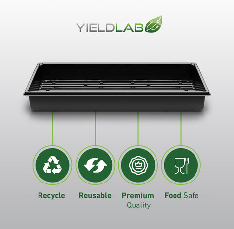 Yield Lab propagation tray 10x20 black durable plastic for years of reuse.