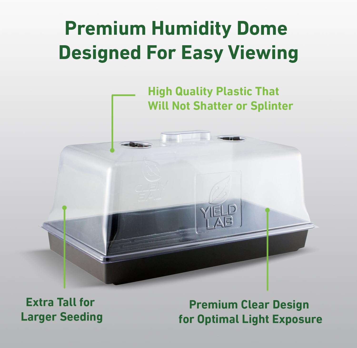 Yield Lab vented propagation dome in use showing humidity control