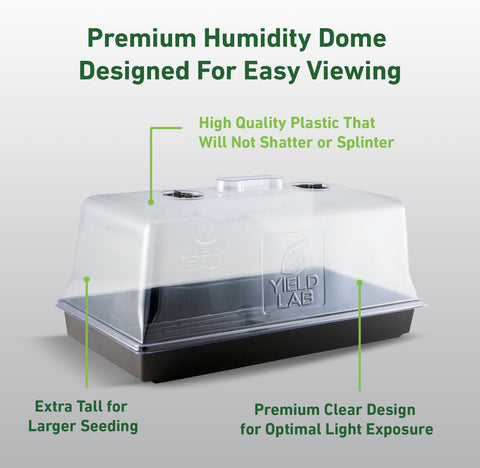 Yield Lab vented propagation dome in use showing humidity control
