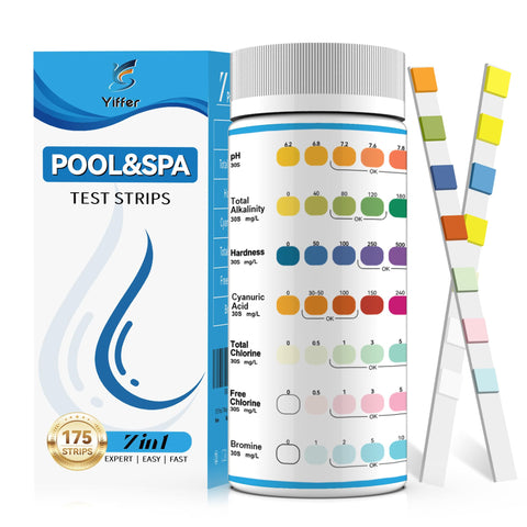 Yiffer 175-count 7-way test strips bundle for pool and spa readings