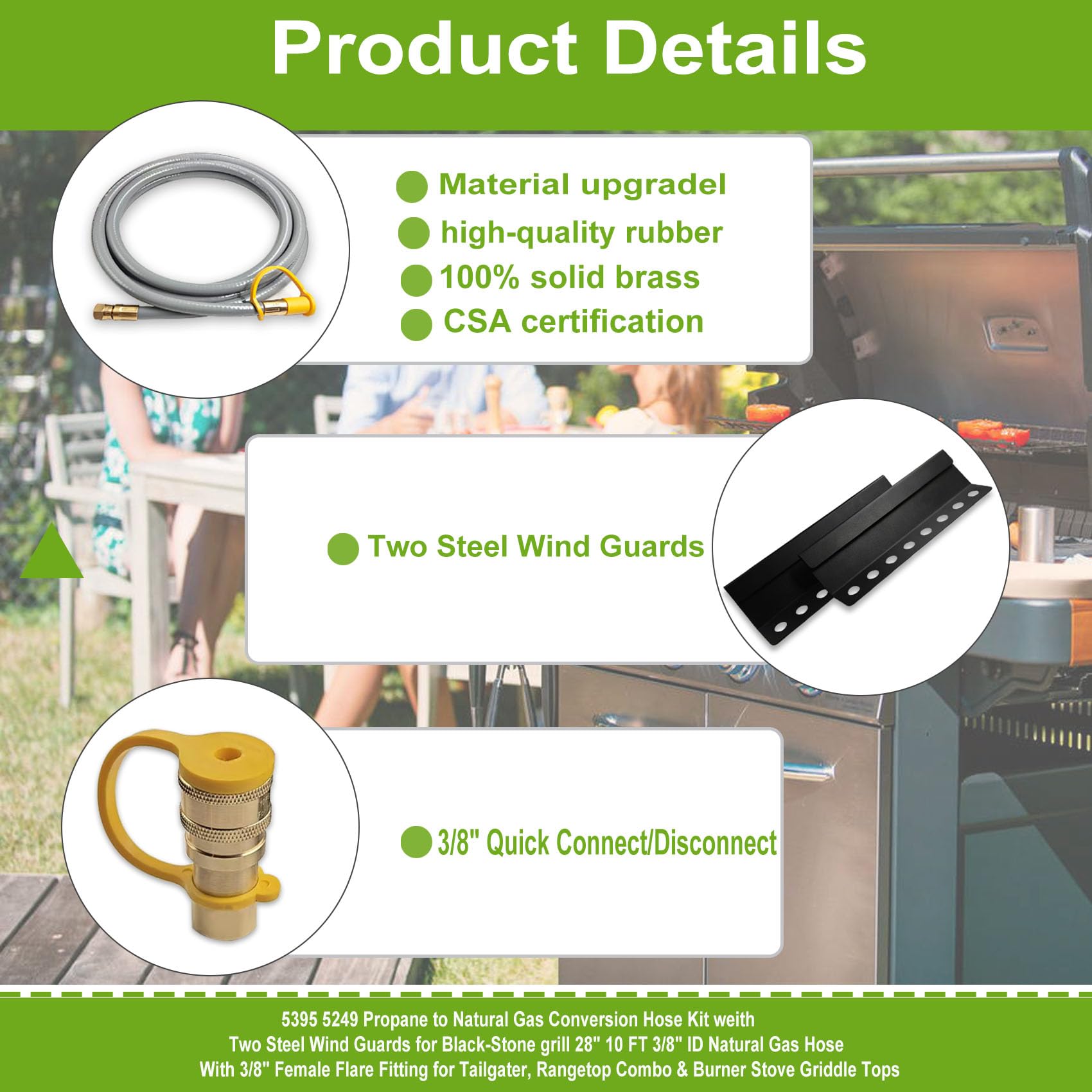 Yigiao flexible hose installed easily for indoor or outdoor grilling