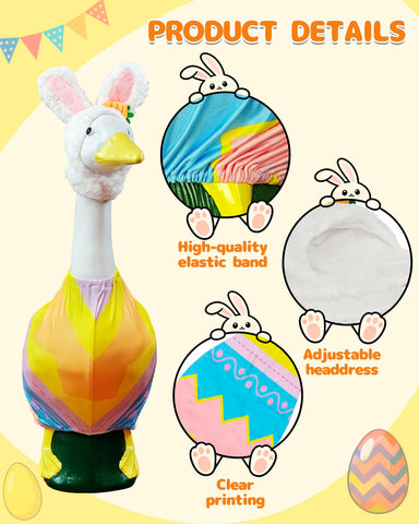 Yigney Easter Goose Outfit radish-hat detail adds playful character to outdoors.