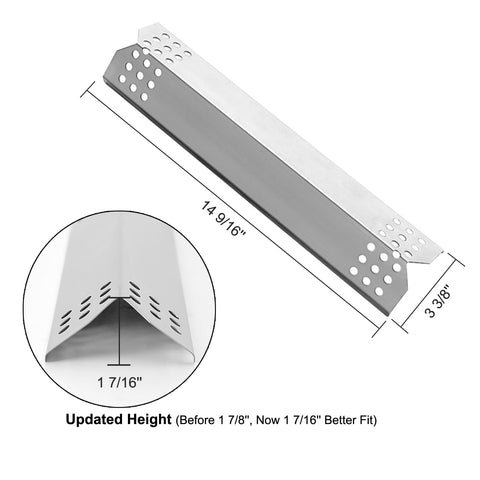 YIHAM stainless steel heat shield close-up showing durable construction for grill maintenance.
