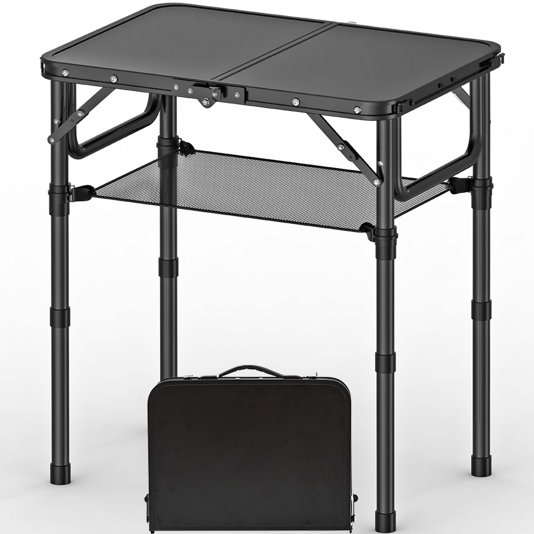 YihuiKo folding picnic table with storage net for easy campsite organization
