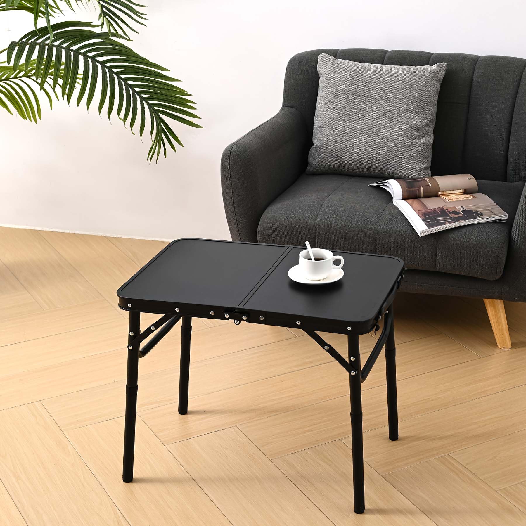 YihuiKo matte black aluminum table ready for rugged outdoor setups