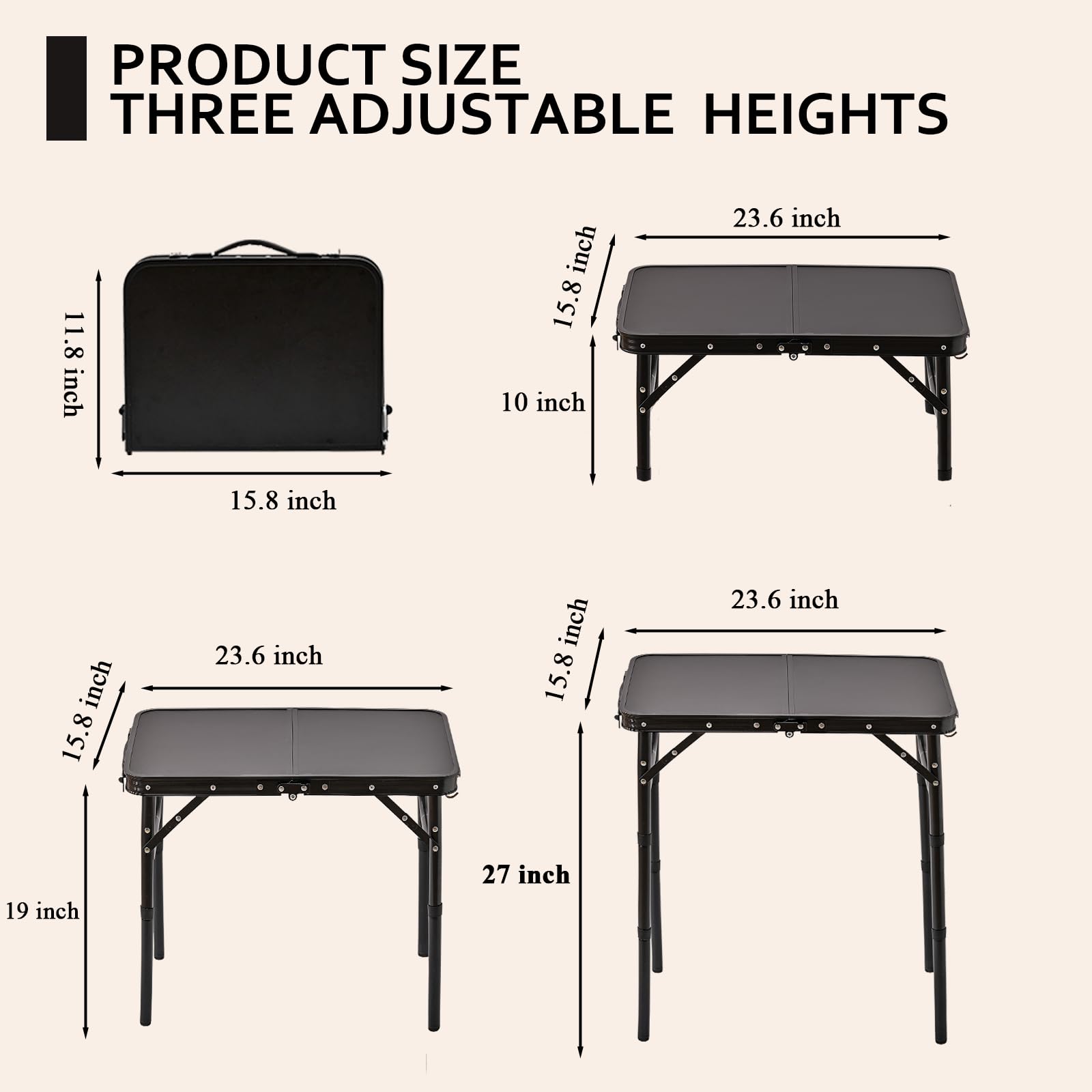 YihuiKo three-height adjustable table delivers flexible picnic or workstation options