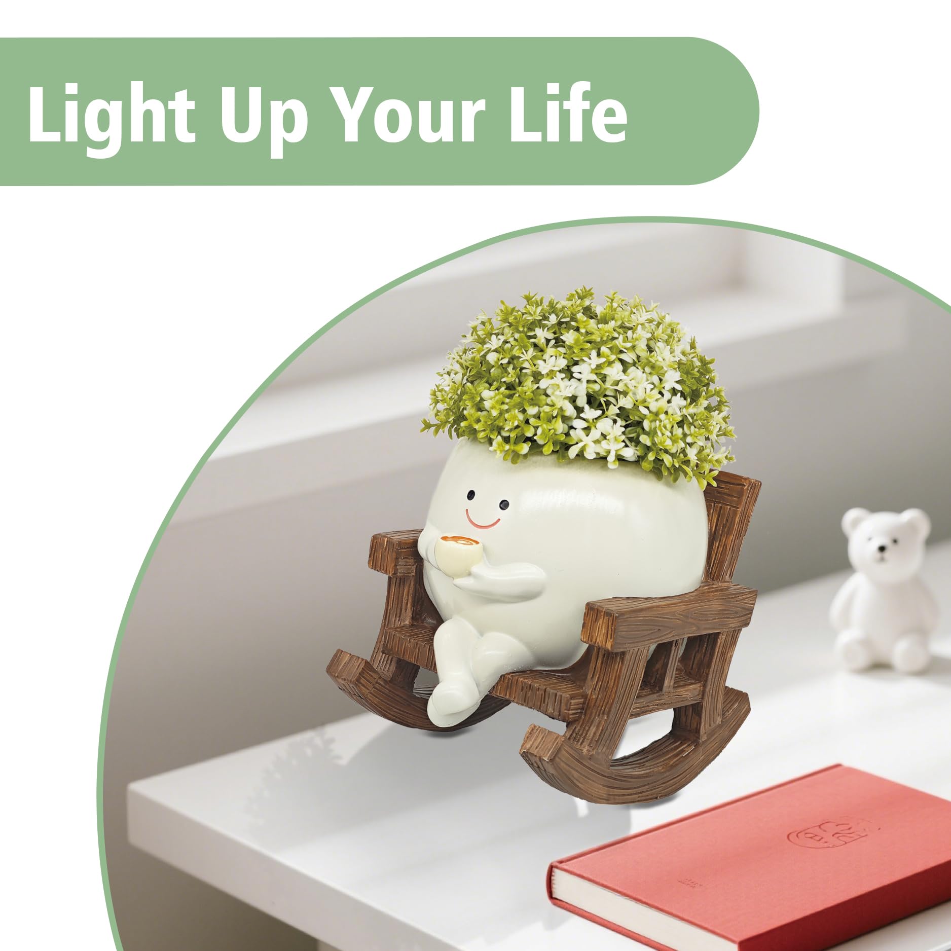 Yiilead resin succulent planter stays durable yet lightweight for moving