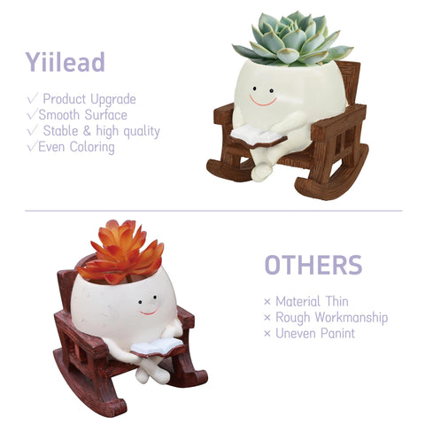 yiilead Planter with drainage holes supports healthy plant growth outdoors or indoors.