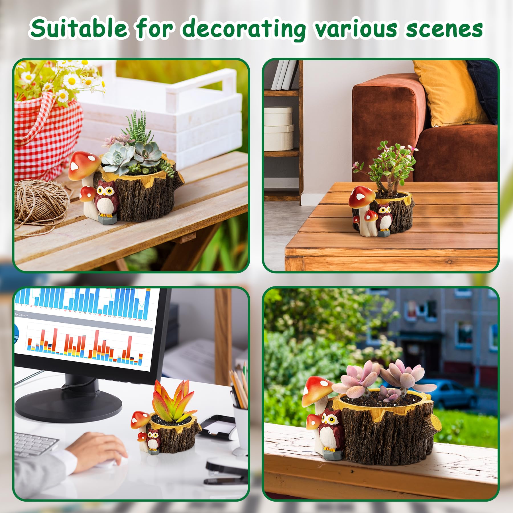 Yiiwinwy Durable resin is fade-resistant and easy to clean.