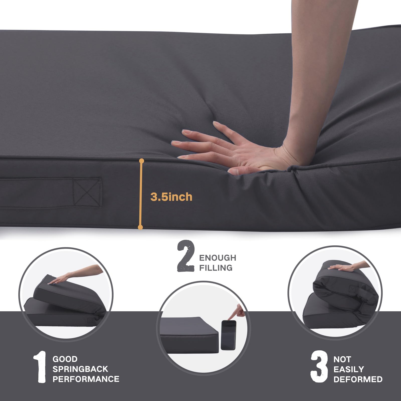 Cushion with handle by YIJIAN HOME for easy transport and setup