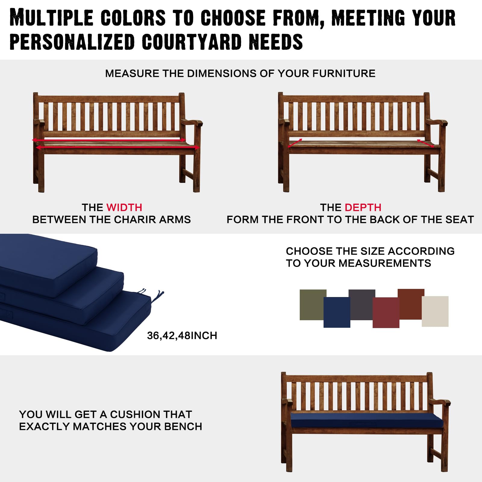 YIJIAN HOME outdoor bench cushion machine-washable cover makes cleaning quick.