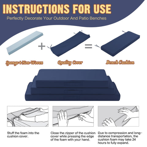 YIJIAN HOME outdoor bench cushion waterproof cover resists rain for outdoor use.