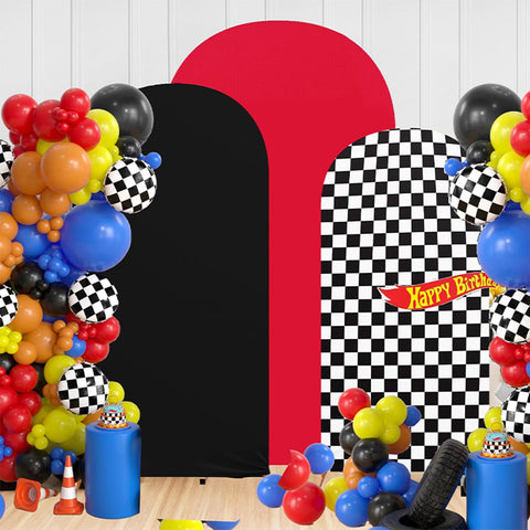 YIJXPOIN racing arch decor complements balloons and garlands for festive photo moments.