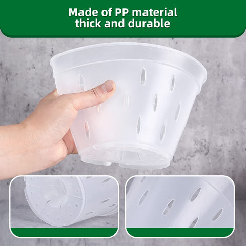 YIKUSH orchid pots with drainage holes promote healthy drainage and moisture control.