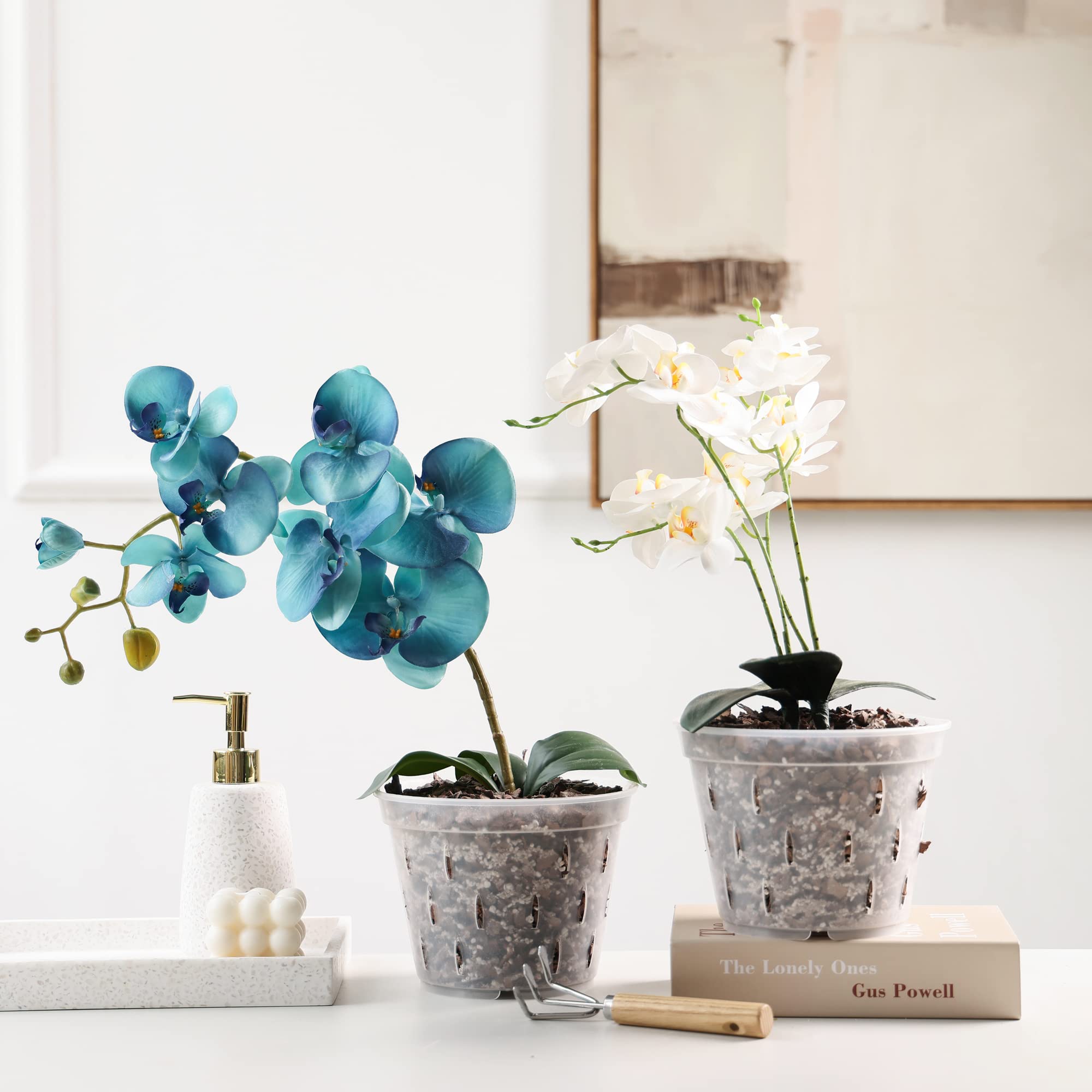 YIKUSH orchid pots allow versatile hanging or surface placement.