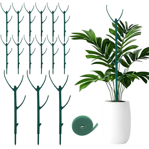 YILEGSYO 15-pack stackable stakes supporting climbing plants in pots and arrangements