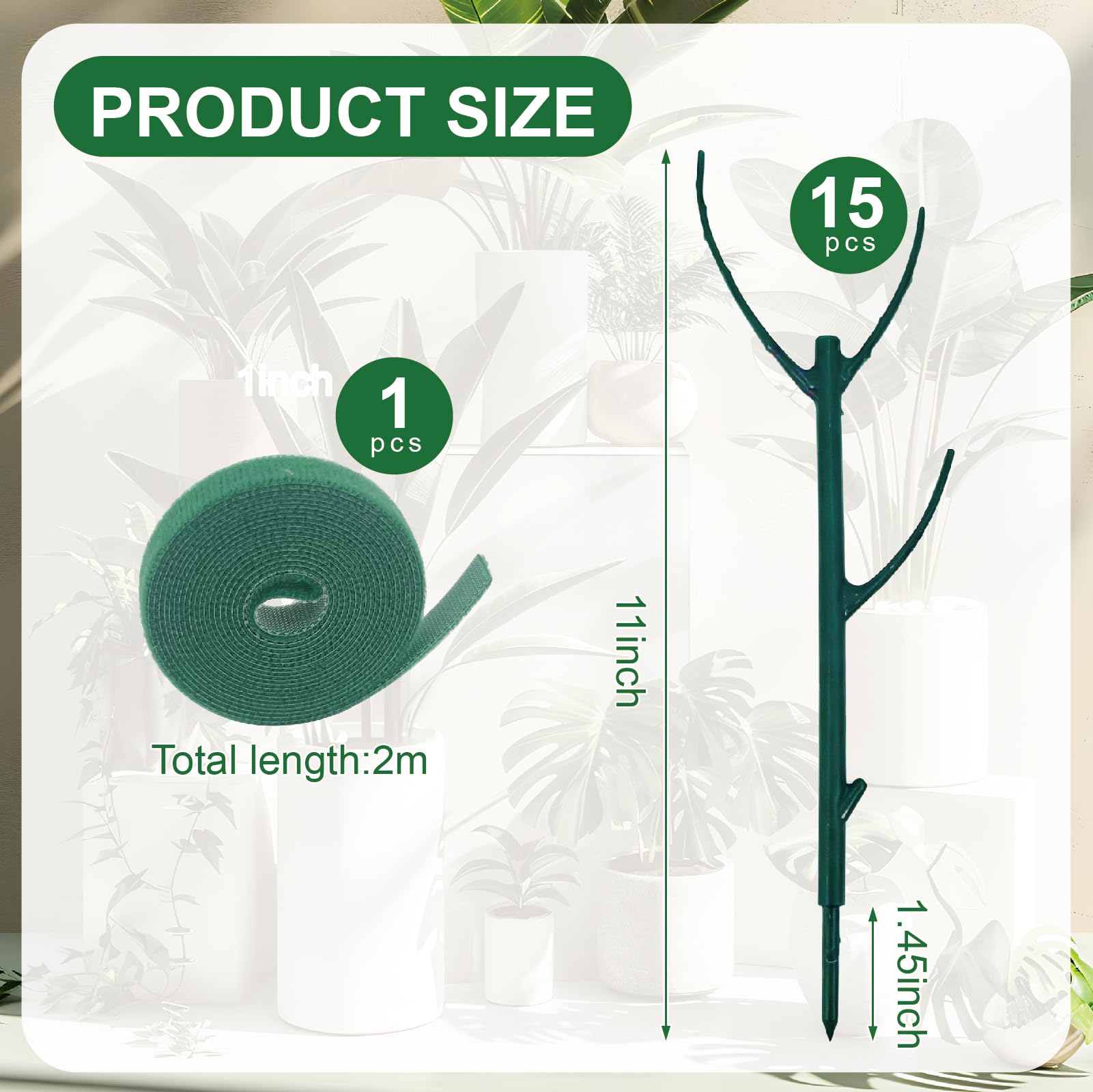 YILEGSYO climbing plant support pole blending with greenery for discreet stabilization