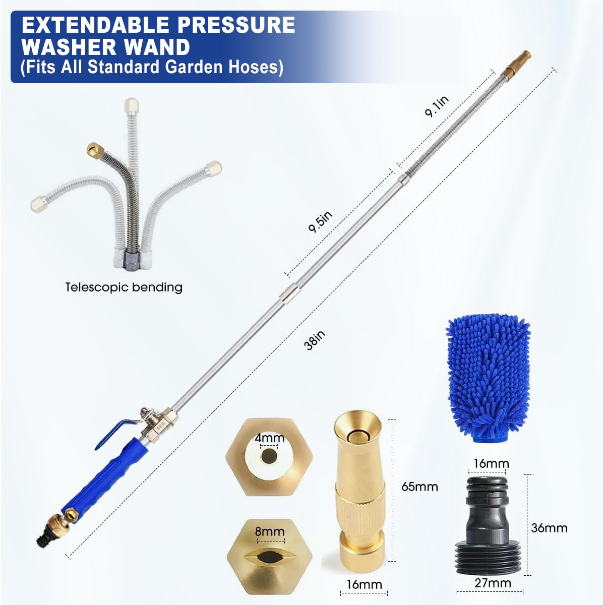 Yiliaw fan-spray nozzle broadens coverage for wide-area cleaning.