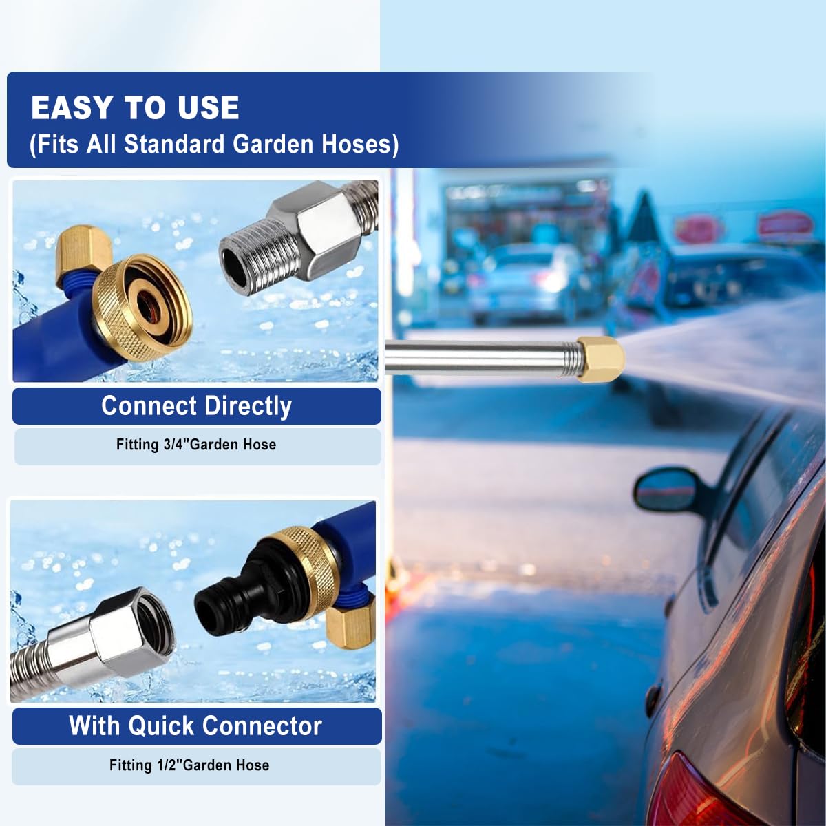 Yiliaw jet-stream nozzle delivers focused cleaning power for stubborn grime.