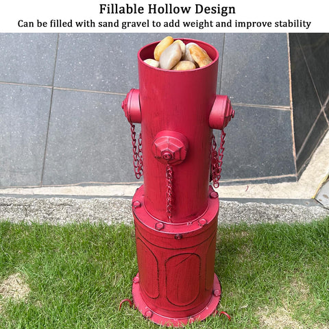 YiLifebes dog fire hydrant in yard serves as a sturdy training aid.