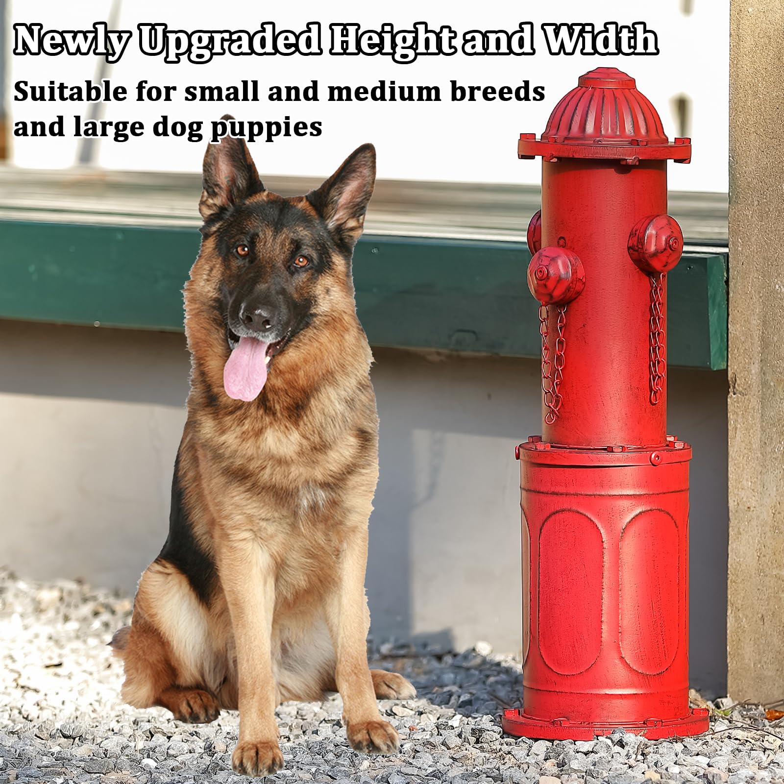 YiLifebes red hydrant with stakes supports quick, stable setup.