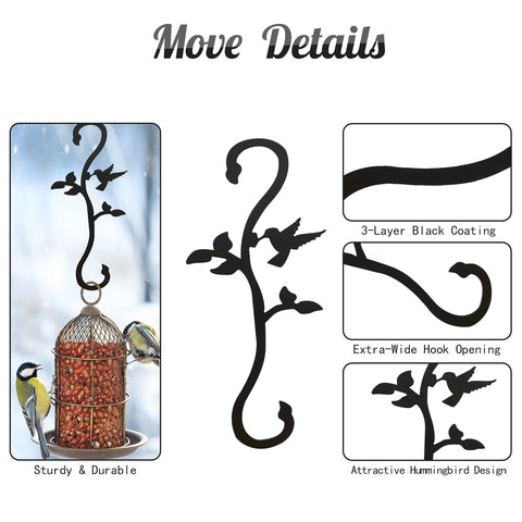 YILONGDA decorative extension hook for bird feeders and wind chimes, versatile outdoor decor.