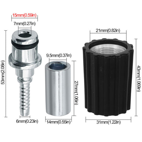 Yimluofa hose washers insert fittings image demonstrates quick, secure hose connections.