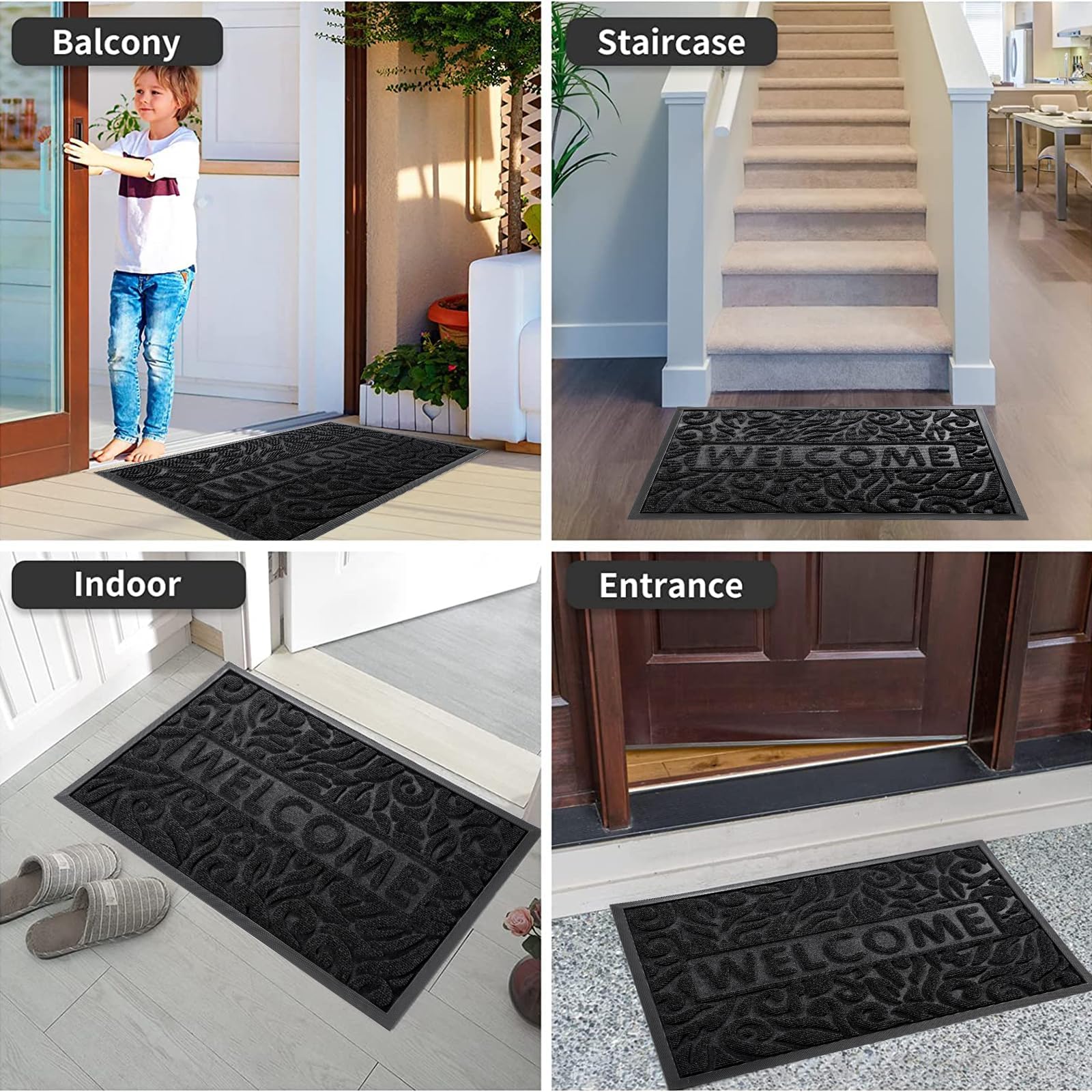 Yimobra 0-25 inch thin entrance mat fits under most doors.