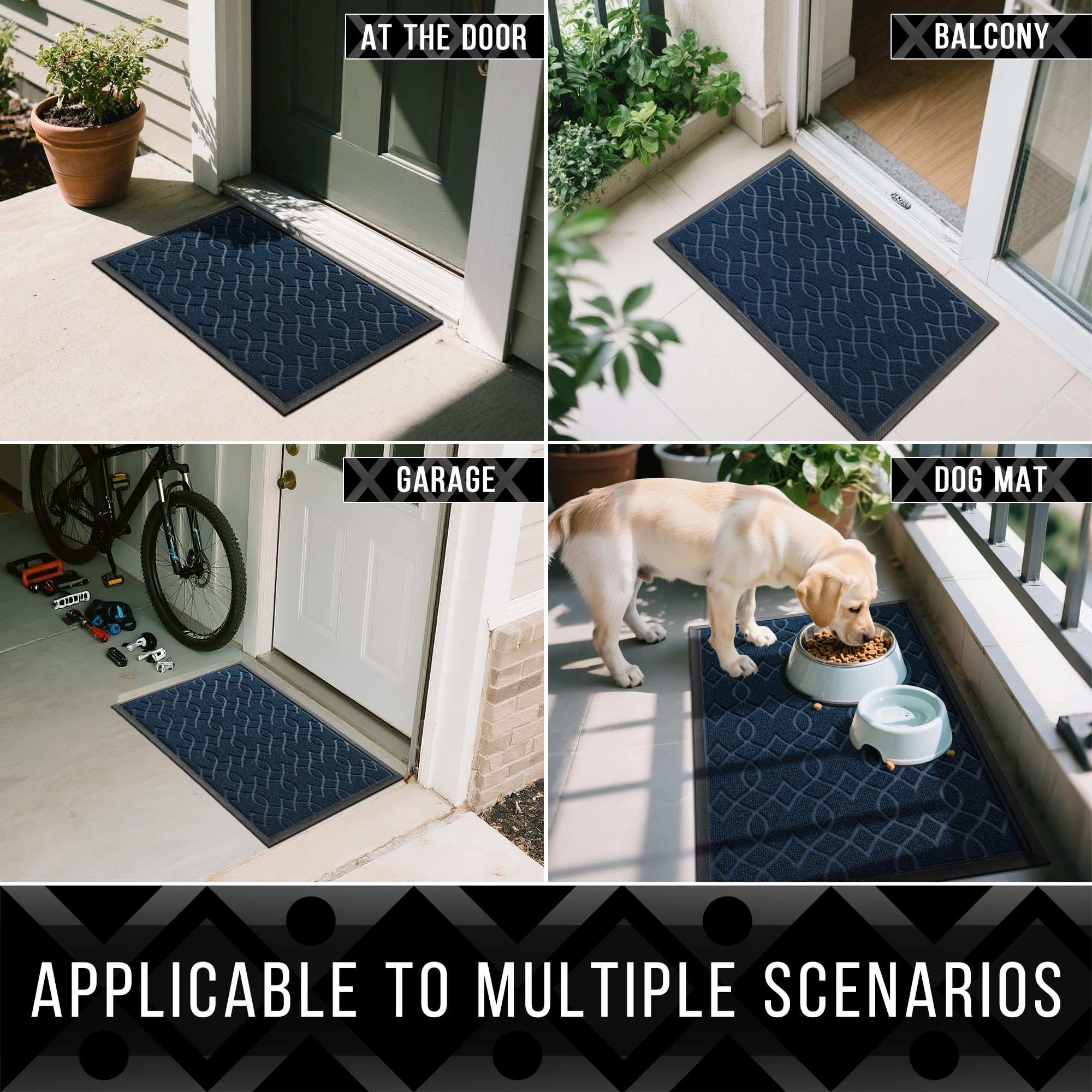 Yimobra blue outdoor mat suits entryways and porches