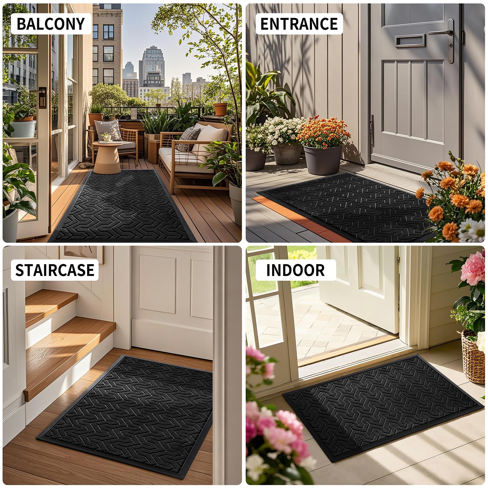Yimobra mat placed at garage entry demonstrates versatile placement