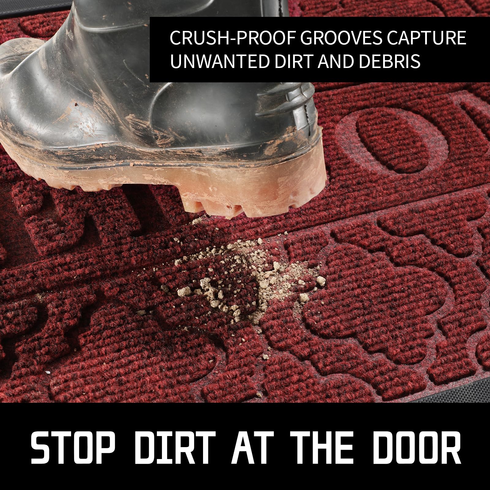 Yimobra door mat with non-slip rubber backing stays secure on any floor