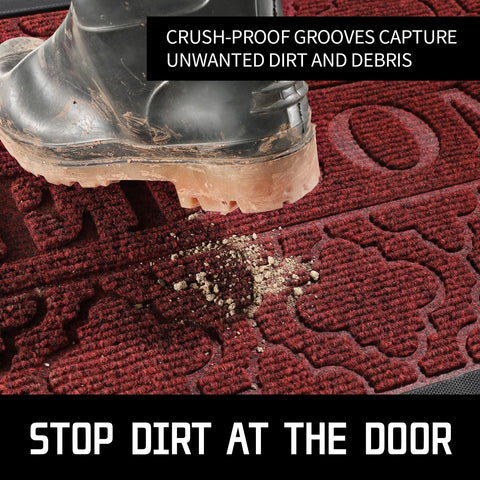 Yimobra door mat with non-slip rubber backing stays secure on any floor