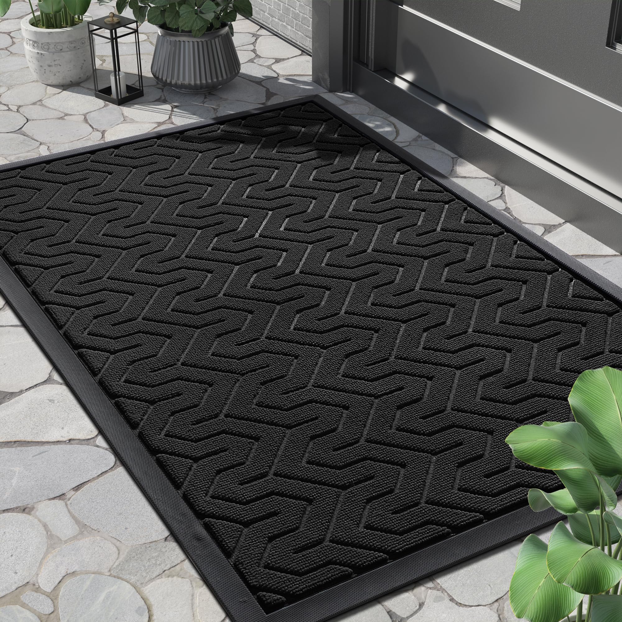 Yimobra door mat outside entrance with dirt-trapping surface for daily use