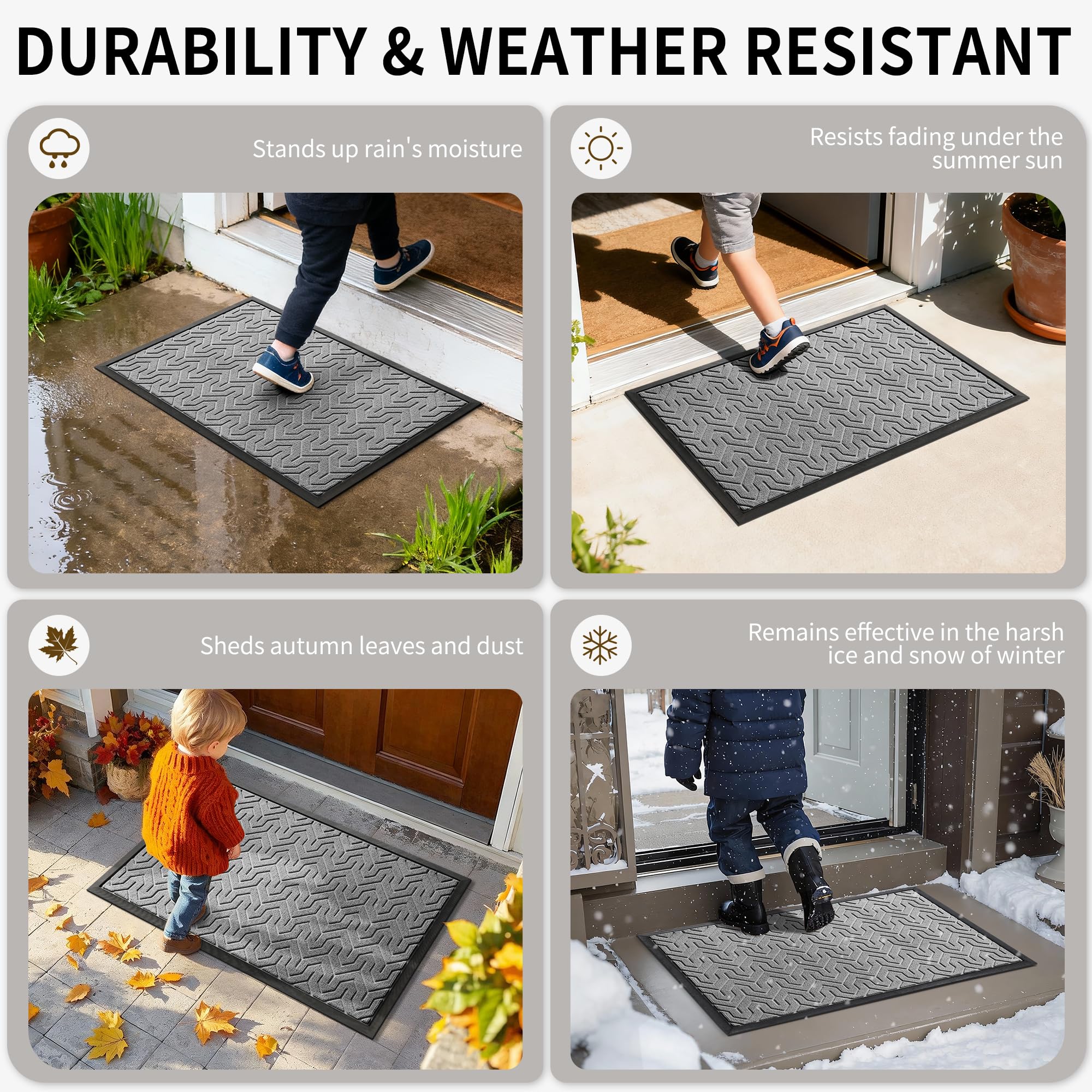 Yimobra dust-trapping front mat scrapes mud from shoes before indoors.