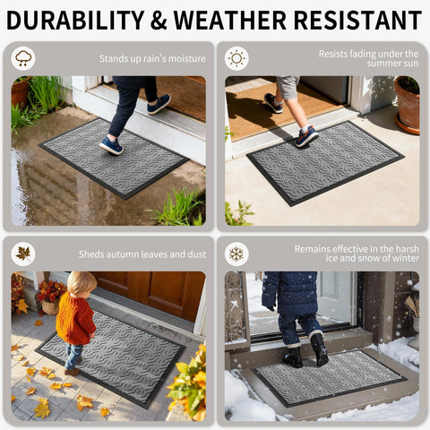 Yimobra dust-trapping front mat scrapes mud from shoes before indoors.