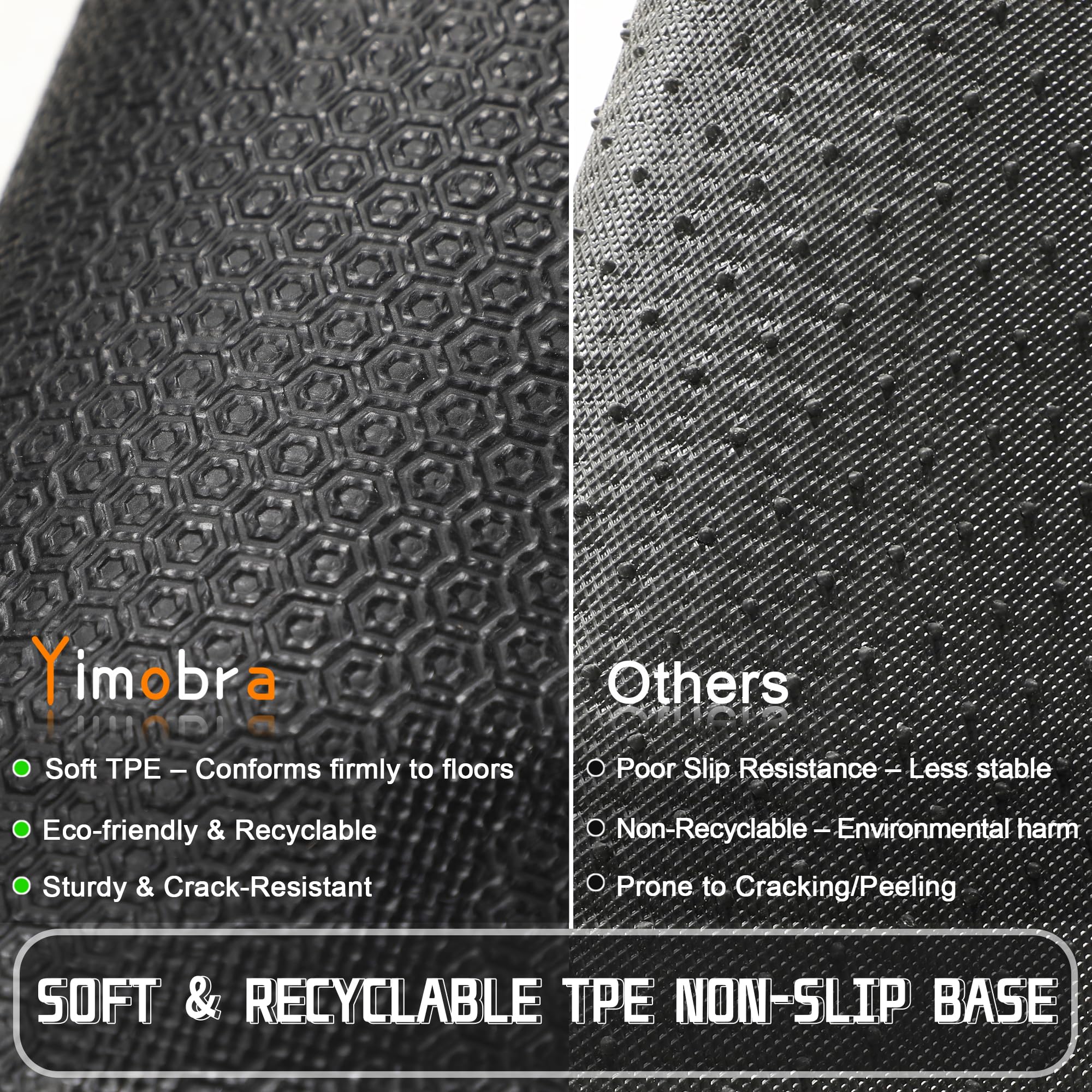 Yimobra easy-clean mat: vacuum, sweep, or rinse for quick refresh