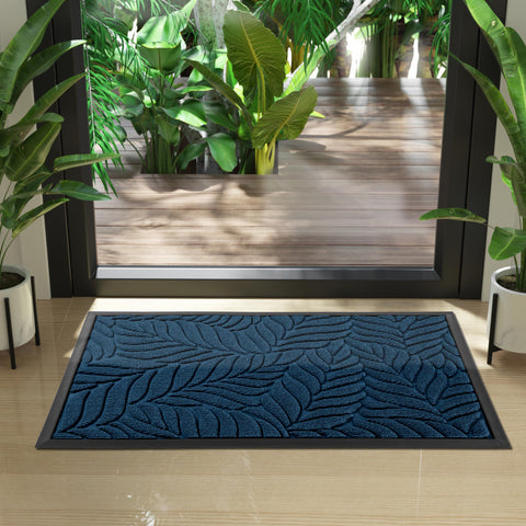 Yimobra blue entrance mat adds color while reducing dirt at thresholds.