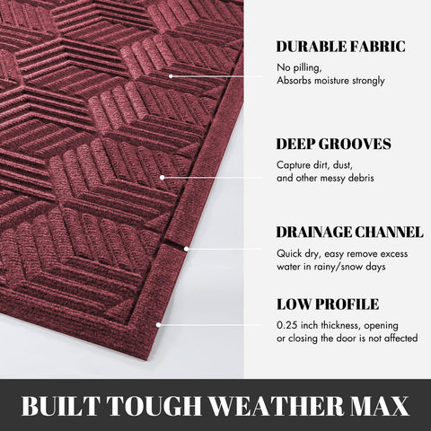 Yimobra front door mat with debris-trapping grooves keeps entryways cleaner.