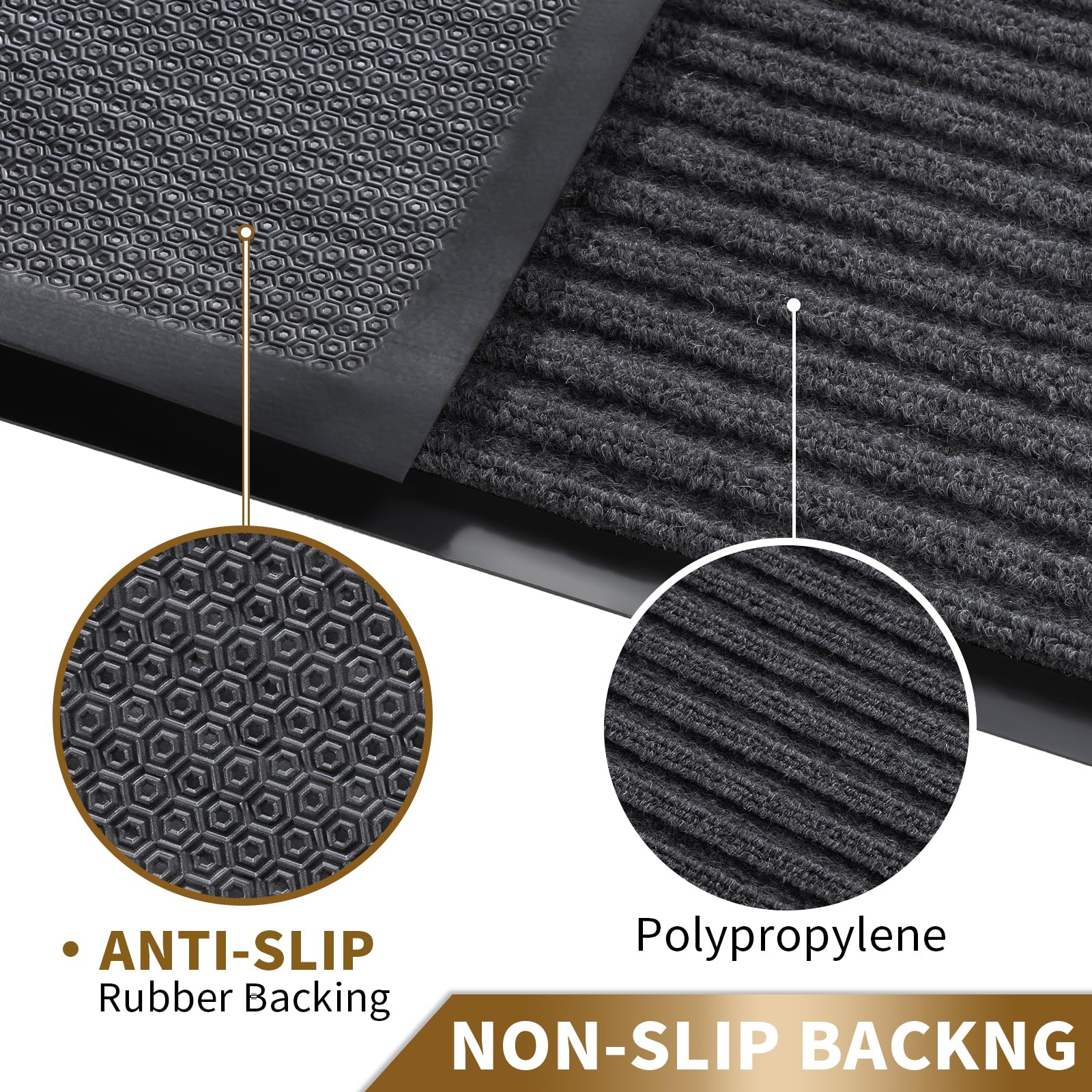 Yimobra mat low-profile design slides under doors without jamming.
