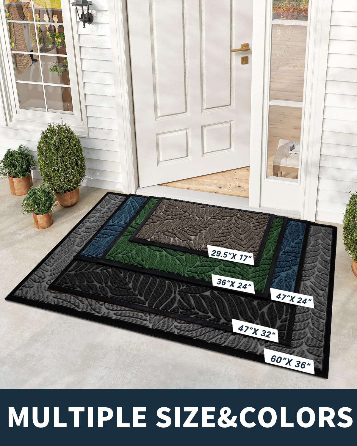 Yimobra door mat shows non-slip backing for secure placement on any floor.