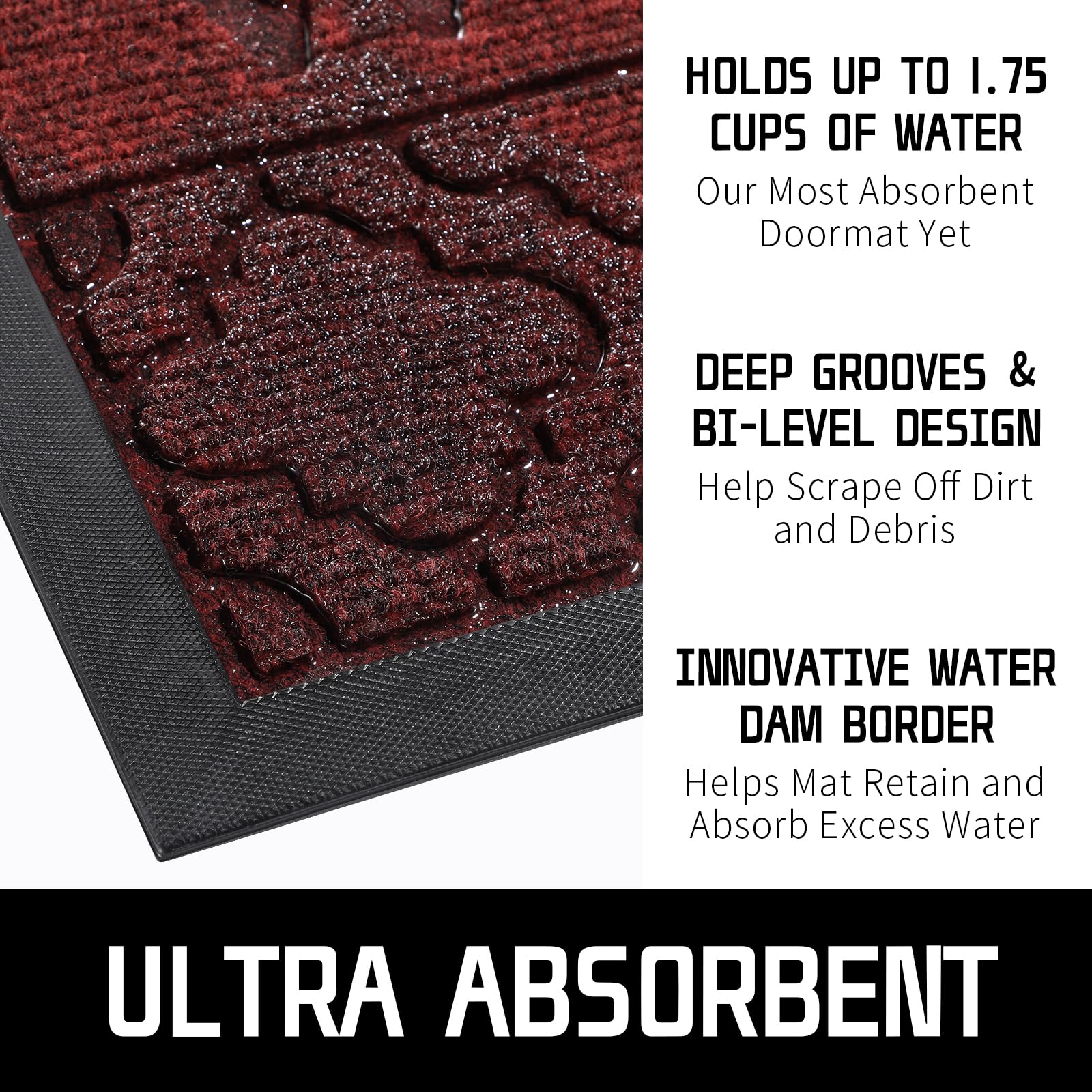 Yimobra front door mat tear-resistant design endures outdoor conditions