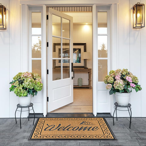 Yimobra heavy-duty yellow front-door mat combines durability with cheerful curb appeal.
