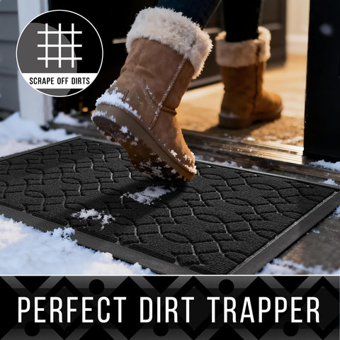 Yimobra large door mat with non-slip backing enhances safety.