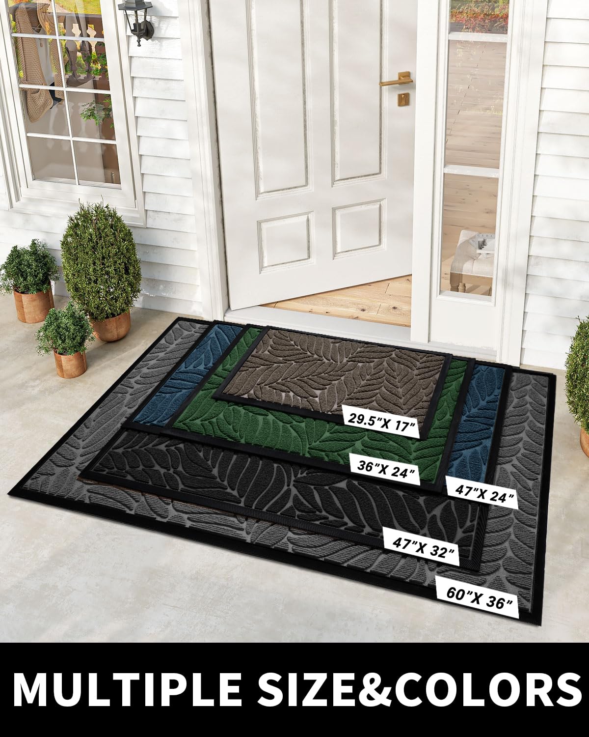 Yimobra front door mat with non-slip backing securely grips floors and prevents slips
