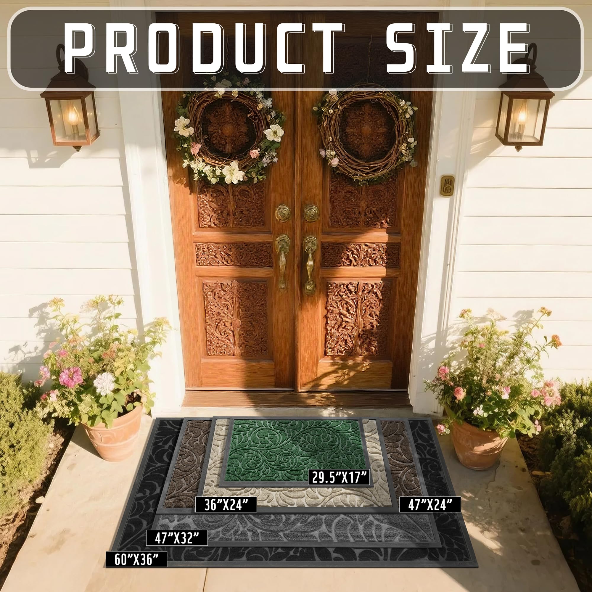 Yimobra doormat features non-slip rubber backing to prevent slipping at the doorway.