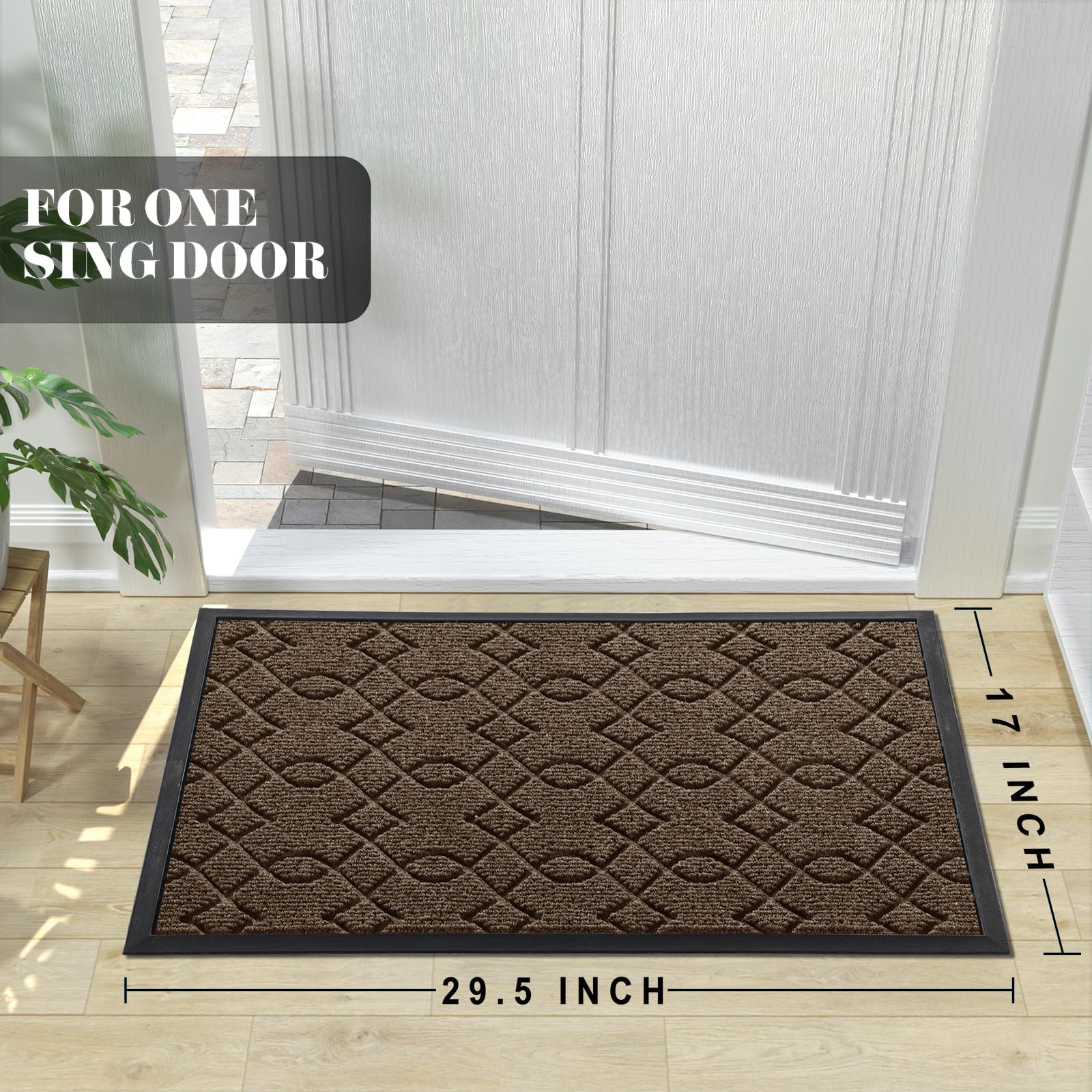 Yimobra mat with non-slip rubber backing stays in place and protects floors