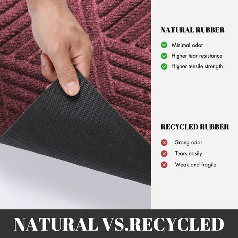 Yimobra outdoor mat with drainage holes dries quickly after rain.